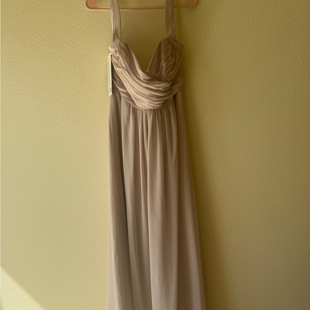 Alfred Angelo Blush Chiffon Maxi Dress with Draped Bodice
